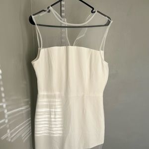White Sheer cutout midi dress